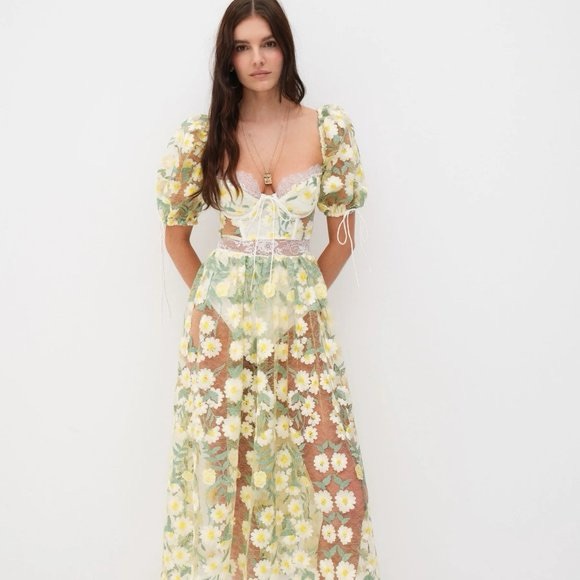 For Love And Lemons Carson Midi Dress